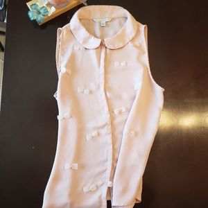 Pink silky Lauren Conrad sleeveless blouse